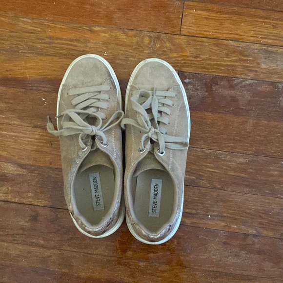 BROWN WOMENS STEVE MADDEN PLATFORM SNEAKERS - Picture 1 of 4